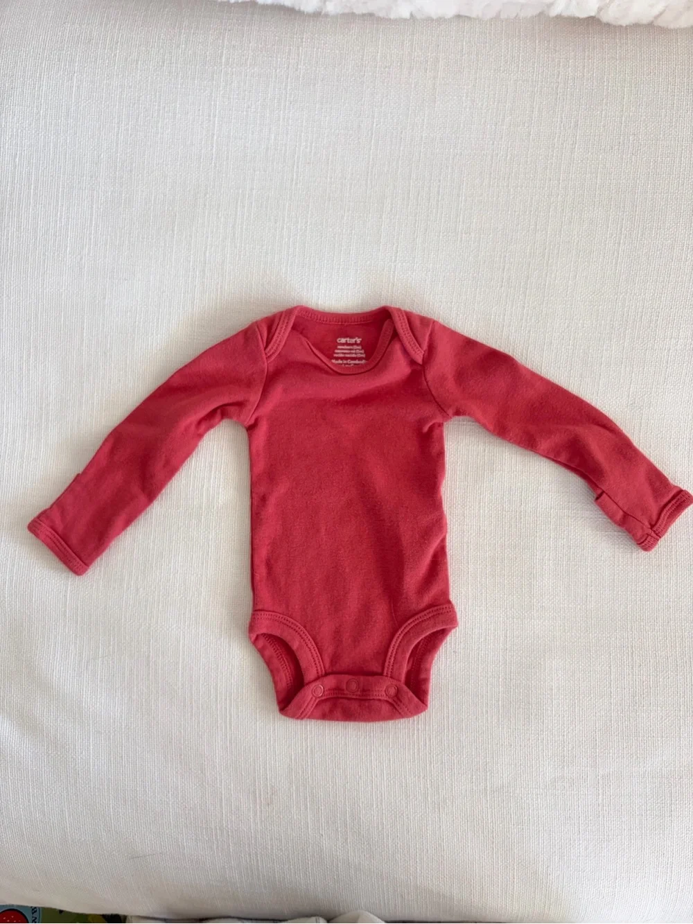Carter's Red Long Sleeve Baby Bodysuit newborn